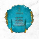 Epoxy Resin Navkar Mantra Coaster with Metal Stand