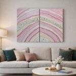 Green Gold Epoxy Resin Geode Wall Art