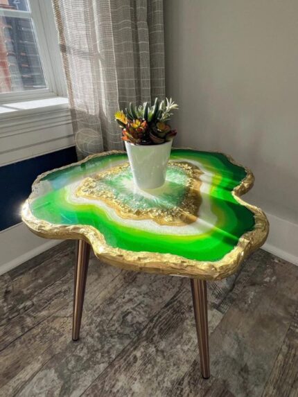 Customizable Colors Epoxy Resin Geode Table