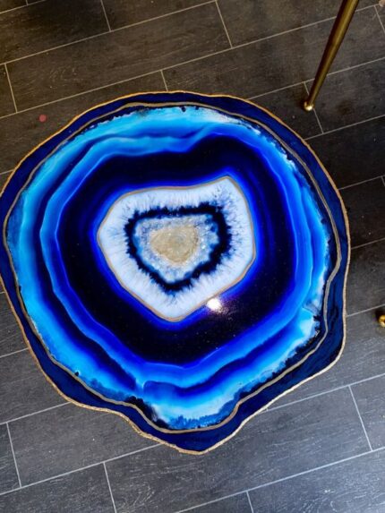 The Geode Crystals Epoxy Epoxy Resin Blue Turquoise Coffee Table