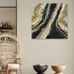 Gold & Black Geode Epoxy Resin Wall Art