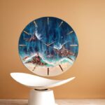 Handcrafted Ocean Epoxy Resin Wall Clock - Coastal Elegance for Your Home