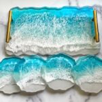 Wooden Resin Serving Tray with Handle