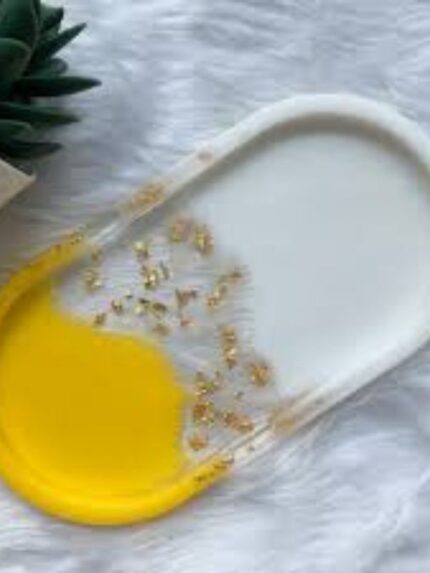 Lemon Gold Epoxy Resin Tray