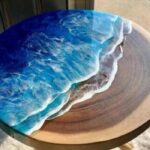 Customizable Colors Epoxy Resin Geode Table