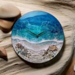 Epoxy Resin ocean theme wall clock/Aqua theme resin wall clock