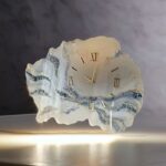 Geode ivory grey gold wall clock