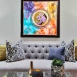 Epoxy Resin Mini opal theme Om Mantra Frame For Wish Fulfilment