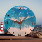 Seaside Serenity_ Ocean Theme Epoxy Resin Wall Clock (3)