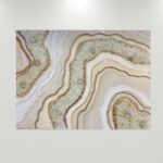 Artisanal Beige Geode Epoxy Resin Wall Piece (12x18 inches)