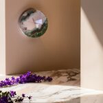 Exquisite Epoxy Resin Geode Green White Wall Clock