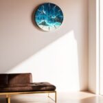 Handcrafted Ocean Epoxy Resin Wall Clock – Coastal Elegance for Your Home
