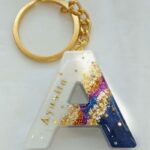 Epoxy Alphabet A Letter Resin Beautiful Keychain