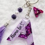 Epoxy Alphabet A Letter Resin Beautiful Keychain
