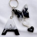 Epoxy Alphabet A Letter Resin Beautiful Keychain