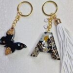 Epoxy Alphabet A Letter Resin Beautiful Keychain