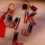 Epoxy Alphabet Letters Resin Beautiful Keychain