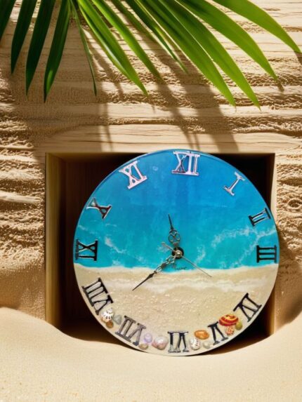 Epoxy Ocean resin wall clock size 14 (3)