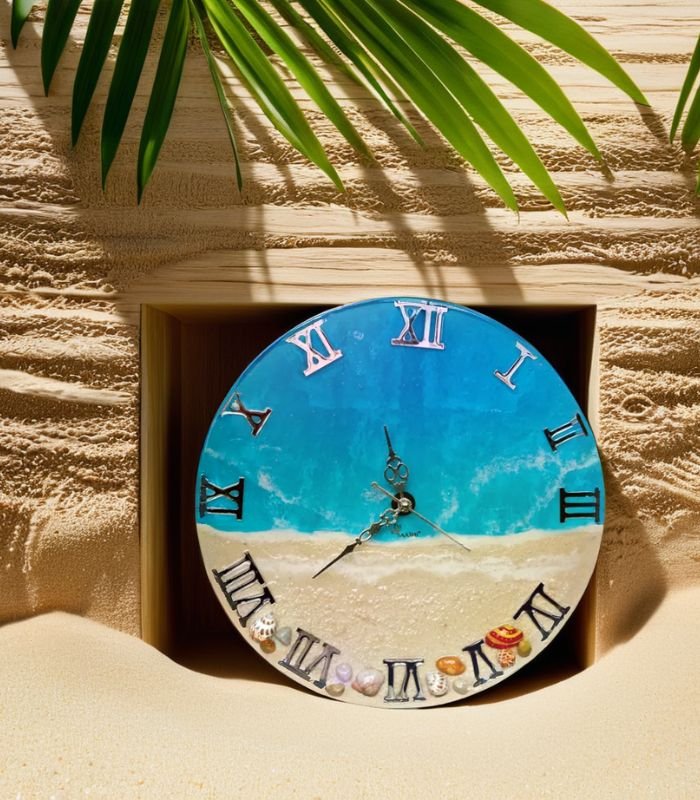 Epoxy Ocean resin wall clock size 14 (3)