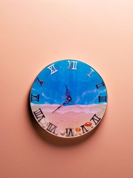 Epoxy Ocean resin wall clock size 14