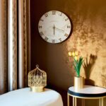 Epoxy Resin Geode White Gold Wall Clock