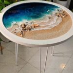 Epoxy Resin Ocean Corner Table