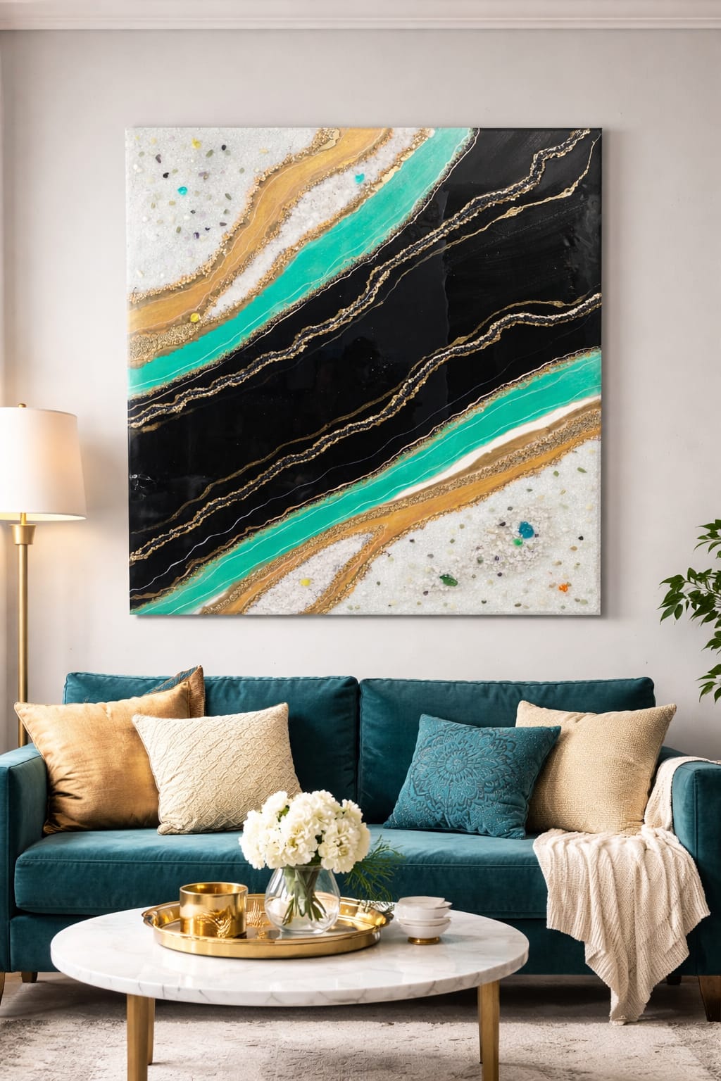 IMG-20260907-WA0127 Resin Geode Wall Art Agate Shape - Image 1