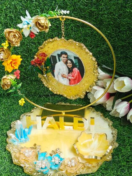 Handmade Resin Haldi Platter