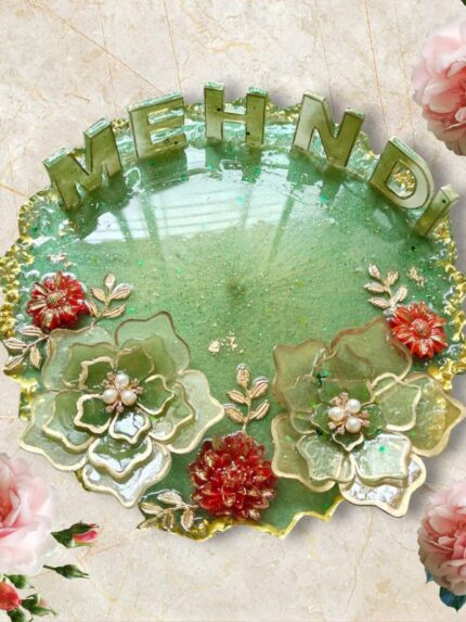 Handmade Resin Mehndi Platter