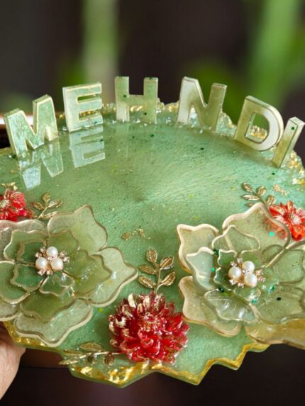 Handmade Resin Mehndi Platter