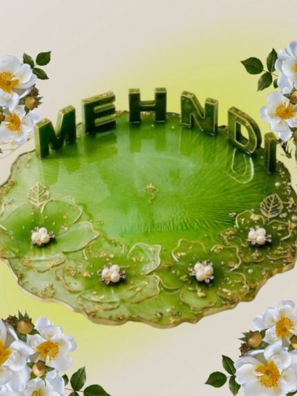 Handmade Resin Mehndi Platter