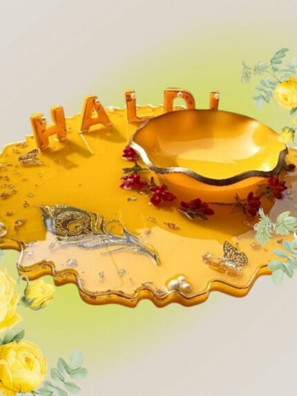 Handmade Resin Haldi Platter
