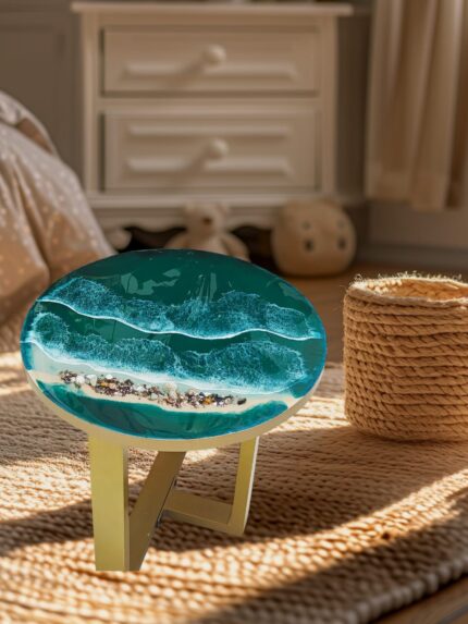Ocean-Inspired Coffee Resin Table