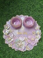 "Divine Glow 10-Inch Resin Pooja Platter" - Image 2