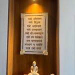 Handmade resin Namokar Mantra frame with golden accents and glossy finish for Jain spiritual home decor