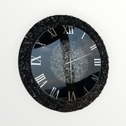 Round 3D resin flower wall art with preserved floral design in a glossy transparent resin finish by SAASHI