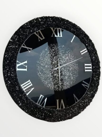 Round 3D resin flower wall art with preserved floral design in a glossy transparent resin finish by SAASHI